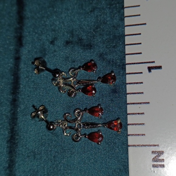 Garnet Chandelier Earrings - Picture 6 of 7